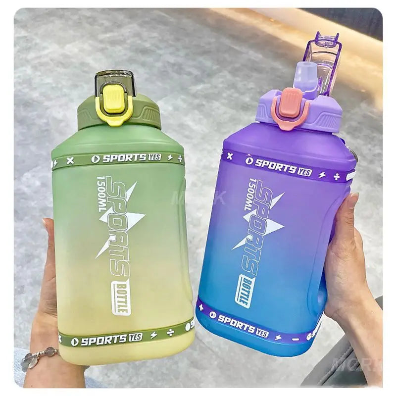 Water Bottle Sport Fitness Portable 1.5 Liters Silicone 2.3 Liter Big Bottles Wholesale Straw Waterbottle Sports Bottle