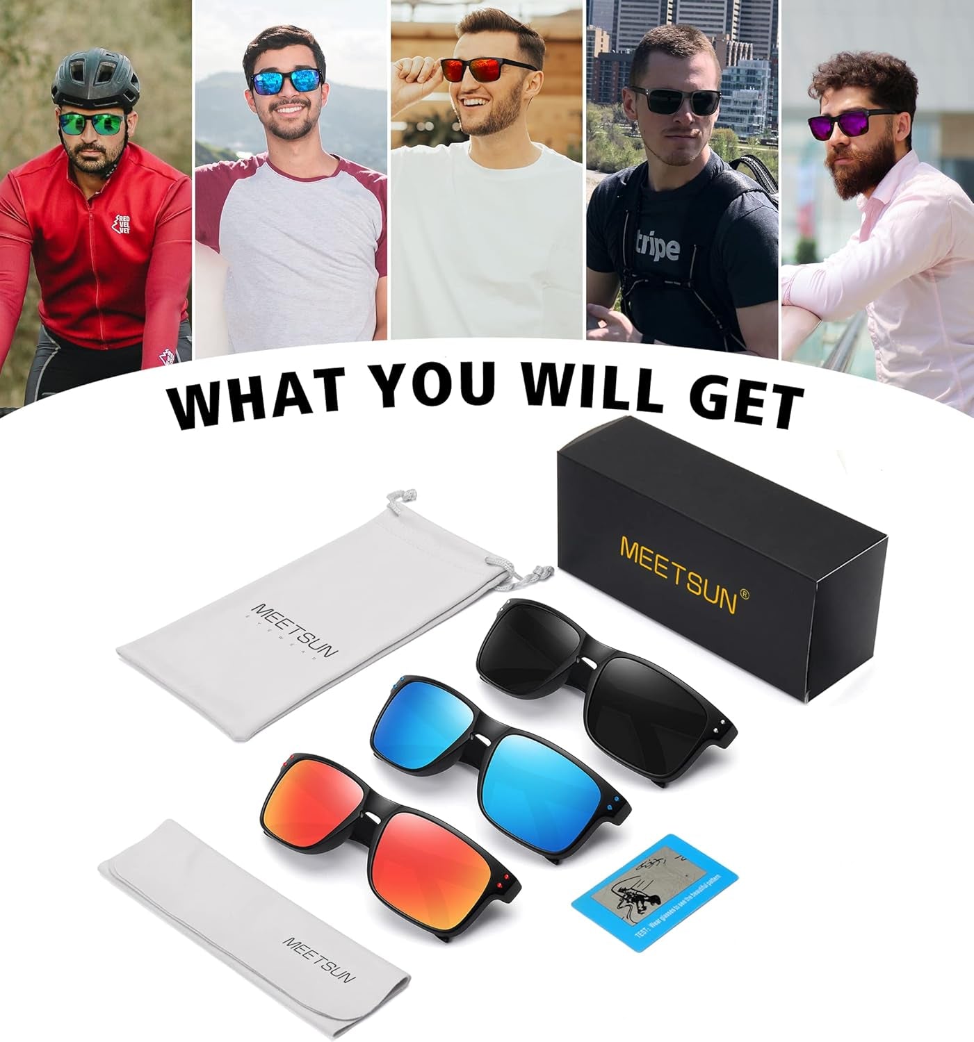 Polarized Sunglasses for Men Women Sports Driving Fishing Glasses UV400 Protection