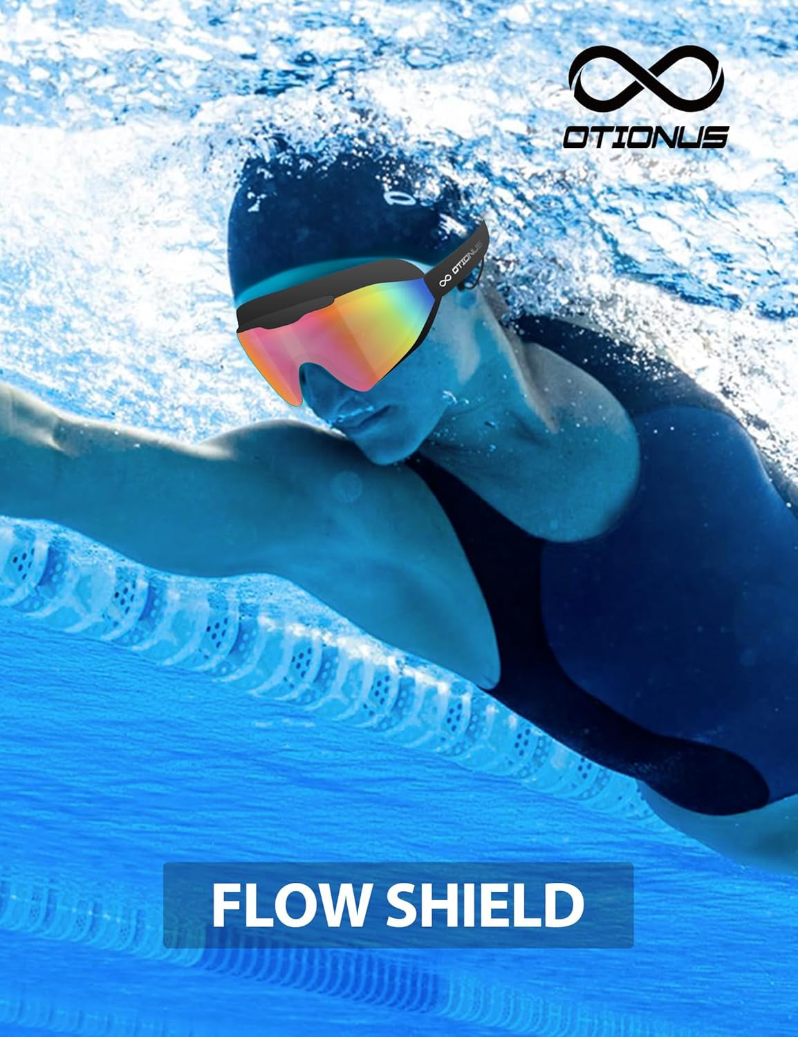 2 Pack Swim Goggles Adult, Frameless Wide View Anti-Fog UV No Leak Swimming Goggles with Attached Earplugs Men Women