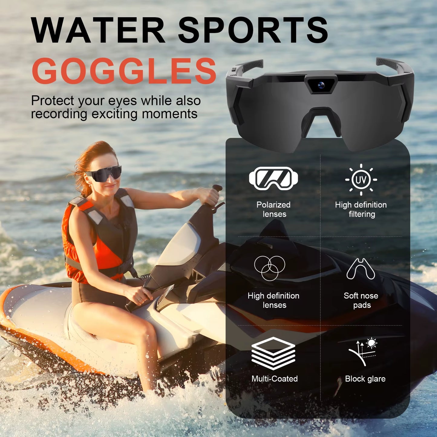 NEW HD Video Glasses Action Camera Sunglasses Smart Glasses Sports Glasses Outdoor Bicycle Motorcycle Driver Recorder Walk Cam