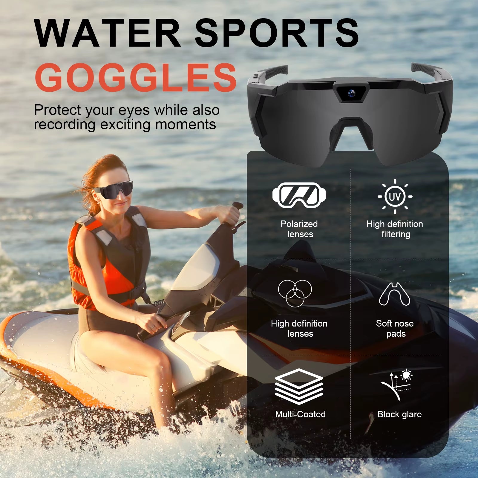 NEW HD Video Glasses Action Camera Sunglasses Smart Glasses Sports Glasses Outdoor Bicycle Motorcycle Driver Recorder Walk Cam